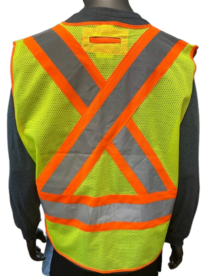 High-Visibility Mesh Safety Vest – One Size Fits All, Reflective Strips, Pocket, 5 Different Colors