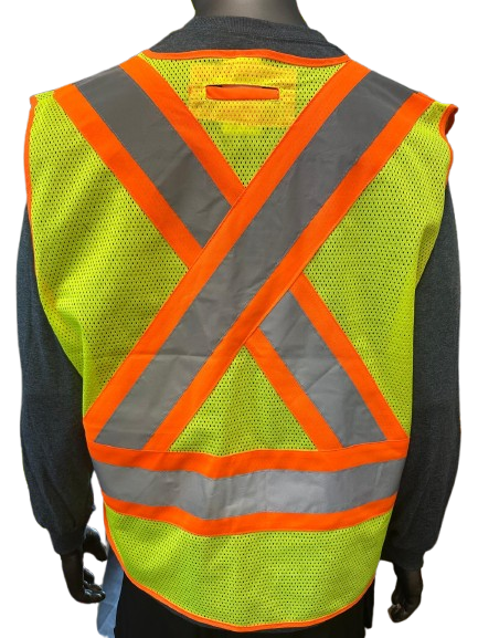 High-Visibility Mesh Safety Vest – One Size Fits All, Reflective Strips, Pocket, 5 Different Colors