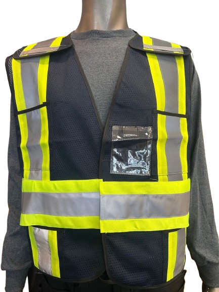 High-Visibility Mesh Safety Vest – One Size Fits All, Reflective Strips, Pocket, 5 Different Colors