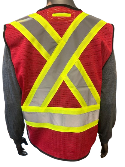 High-Visibility Mesh Safety Vest – One Size Fits All, Reflective Strips, Pocket, 5 Different Colors