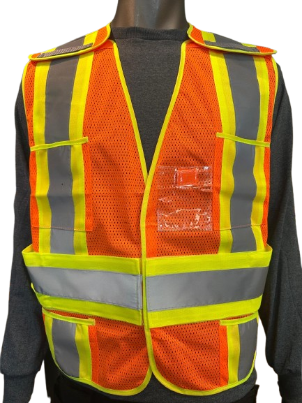 High-Visibility Mesh Safety Vest – One Size Fits All, Reflective Strips, Pocket, 5 Different Colors