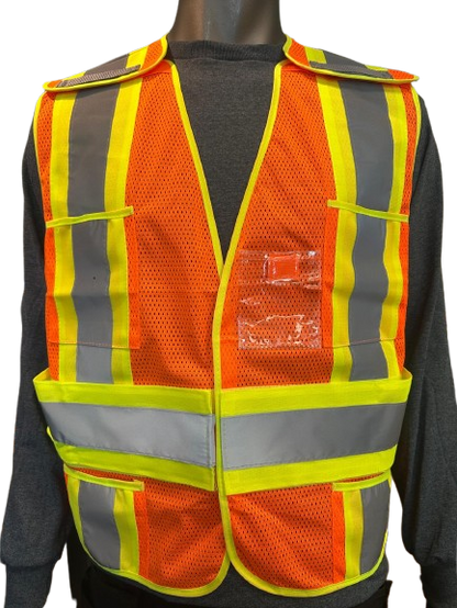 High-Visibility Mesh Safety Vest – One Size Fits All, Reflective Strips, Pocket, 5 Different Colors