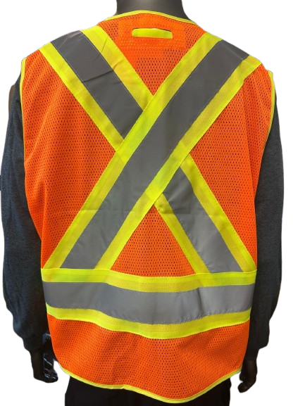 High-Visibility Mesh Safety Vest – One Size Fits All, Reflective Strips, Pocket, 5 Different Colors