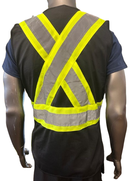 Safeline High-Visibility Safety Vest – Reflective Strips, Multi-Pocket Utility, Zipper Front Closure - 6 Different Colors
