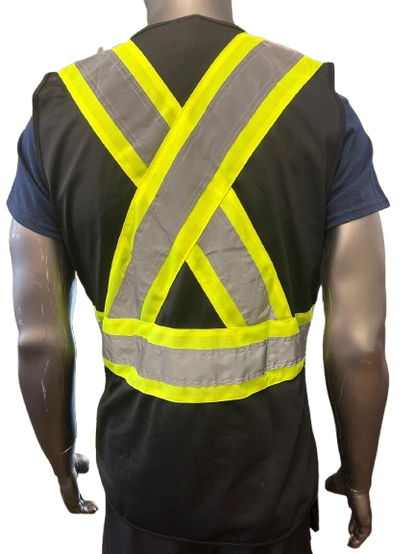 Safeline High-Visibility Safety Vest – Reflective Strips, Multi-Pocket Utility, Zipper Front Closure - 6 Different Colors