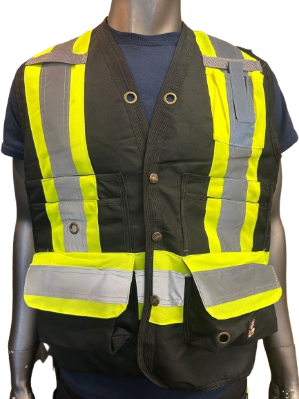 Safeline High-Visibility Safety Vest with Side Zipper Pocket – Reflective Strips & Multi-Pocket Design - 3 Different Colors