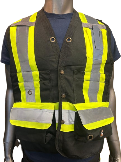 Safeline High-Visibility Safety Vest with Side Zipper Pocket – Reflective Strips & Multi-Pocket Design - 3 Different Colors