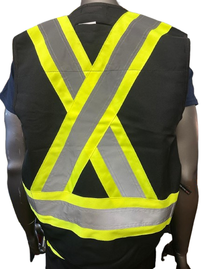 Safeline High-Visibility Safety Vest with Side Zipper Pocket – Reflective Strips & Multi-Pocket Design - 3 Different Colors