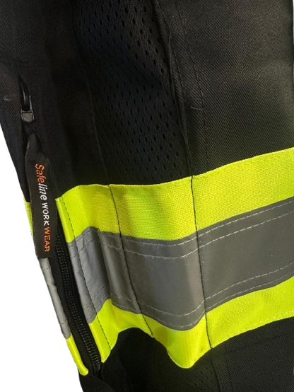 Safeline High-Visibility Safety Vest with Side Zipper Pocket – Reflective Strips & Multi-Pocket Design - 3 Different Colors