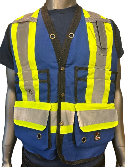 Safeline High-Visibility Safety Vest with Side Zipper Pocket – Reflective Strips & Multi-Pocket Design - 3 Different Colors