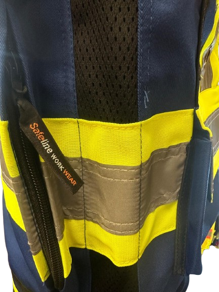Safeline High-Visibility Safety Vest with Side Zipper Pocket – Reflective Strips & Multi-Pocket Design - 3 Different Colors