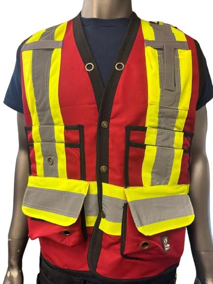 Safeline High-Visibility Safety Vest with Side Zipper Pocket – Reflective Strips & Multi-Pocket Design - 3 Different Colors