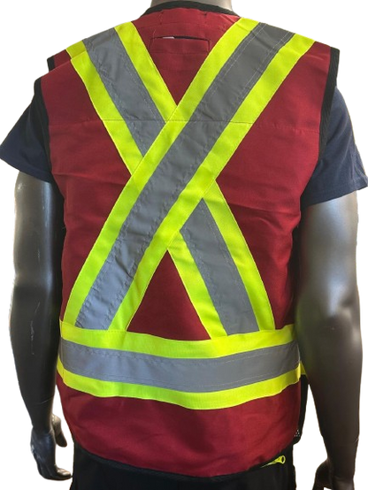 Safeline High-Visibility Safety Vest with Side Zipper Pocket – Reflective Strips & Multi-Pocket Design - 3 Different Colors