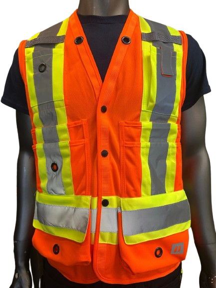 Forcefield High-Visibility Safety Vest with Side Zipper Pocket – Reflective Strips, Light Weight & Multi-Pocket - 3 Different Colors