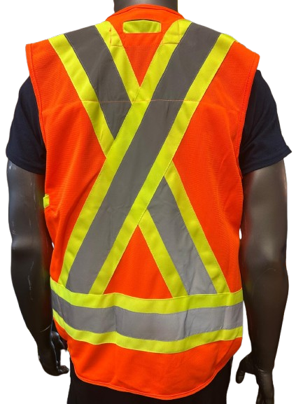 Forcefield High-Visibility Safety Vest with Side Zipper Pocket – Reflective Strips, Light Weight & Multi-Pocket - 3 Different Colors