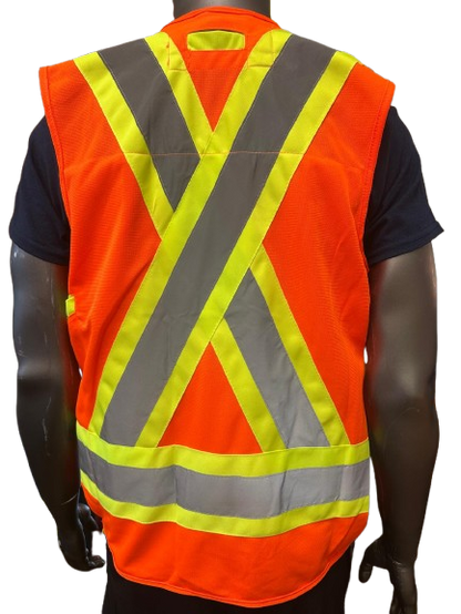 Forcefield High-Visibility Safety Vest with Side Zipper Pocket – Reflective Strips, Light Weight & Multi-Pocket - 3 Different Colors