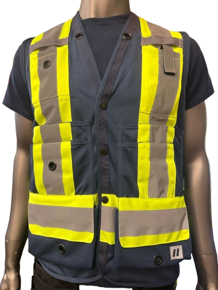 Forcefield High-Visibility Safety Vest with Side Zipper Pocket – Reflective Strips, Light Weight & Multi-Pocket - 3 Different Colors