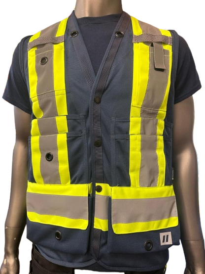 Forcefield High-Visibility Safety Vest with Side Zipper Pocket – Reflective Strips, Light Weight & Multi-Pocket - 3 Different Colors