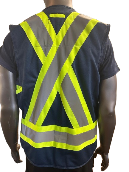 Forcefield High-Visibility Safety Vest with Side Zipper Pocket – Reflective Strips, Light Weight & Multi-Pocket - 3 Different Colors