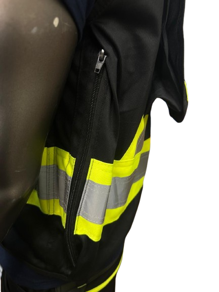Safeline High-Visibility Safety Vest – Reflective Strips, Zipper Closure, Side & Back Utility Pockets, Soft Padded Collar - 5 Different Colors
