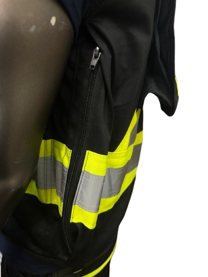 Safeline High-Visibility Safety Vest – Reflective Strips, Zipper Closure, Side & Back Utility Pockets, Soft Padded Collar - 5 Different Colors
