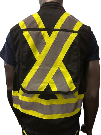 Safeline High-Visibility Safety Vest – Reflective Strips, Zipper Closure, Side & Back Utility Pockets, Soft Padded Collar - 5 Different Colors