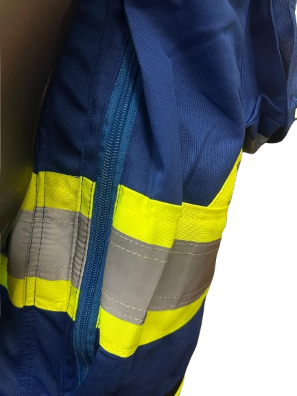 Safeline High-Visibility Safety Vest – Reflective Strips, Zipper Closure, Side & Back Utility Pockets, Soft Padded Collar - 5 Different Colors