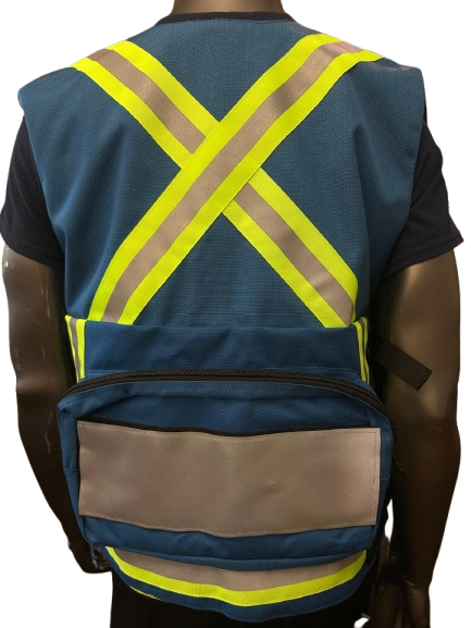 High-Visibility Safety Vest with Reflective Strips, Multi-Pockets & Large Back Pocket – 2 Different Colors