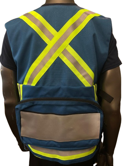 High-Visibility Safety Vest with Reflective Strips, Multi-Pockets & Large Back Pocket – 2 Different Colors