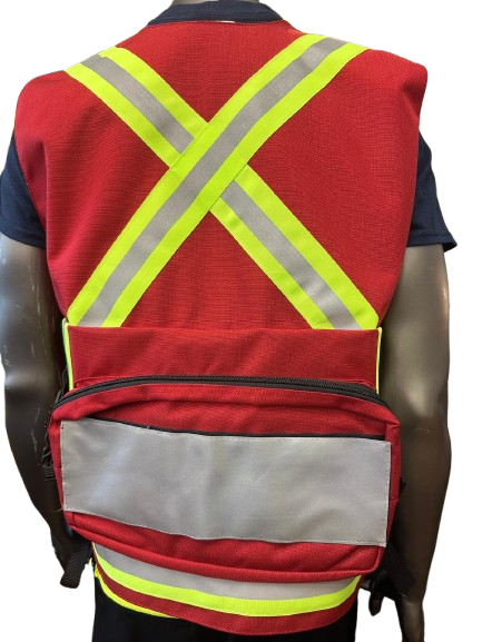 High-Visibility Safety Vest with Reflective Strips, Multi-Pockets & Large Back Pocket – 2 Different Colors