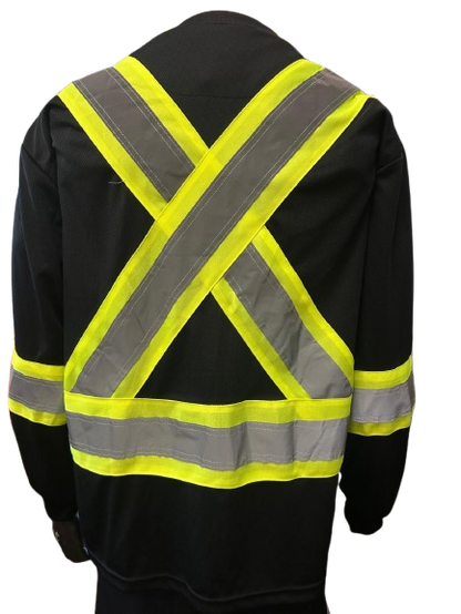 Safeline Hi Vis Moisture-Wicking Long Sleeve Safety Shirt - Breathable & Soft Work T-Shirt with Reflective Tape
