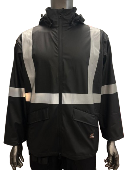 Safeline Hi-Vis Rain Jacket - 2" Silver Reflective Tape
