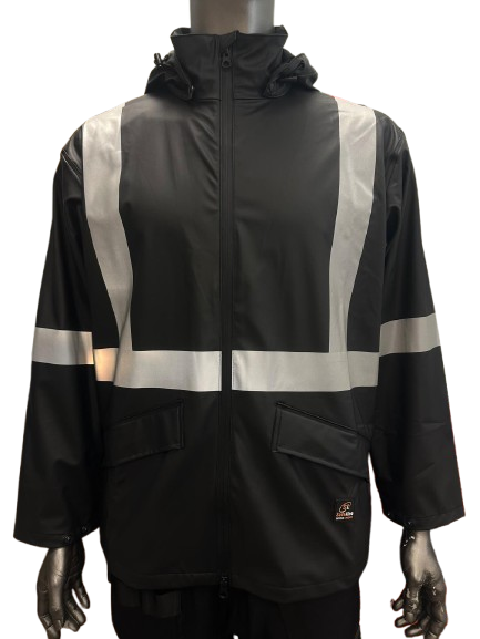 Safeline Hi-Vis Rain Jacket - 2" Silver Reflective Tape