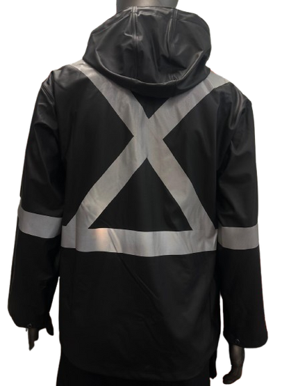 Safeline Hi-Vis Rain Jacket - 2" Silver Reflective Tape