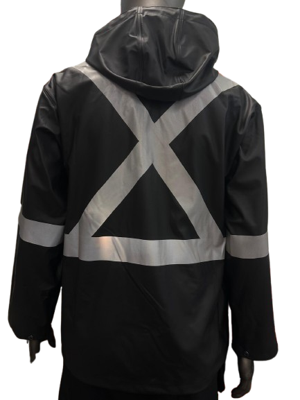 Safeline Hi-Vis Rain Jacket - 2" Silver Reflective Tape