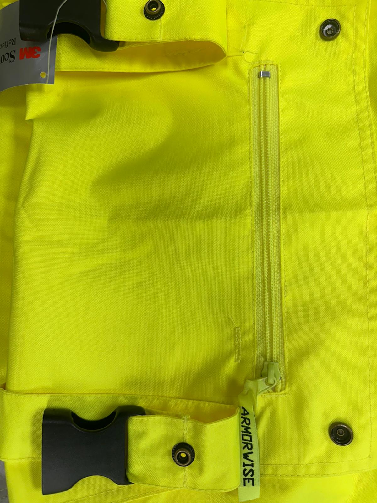 High-Visibility Waterproof Armor Overall with Multi-Pockets & Bottom Leg Zipper