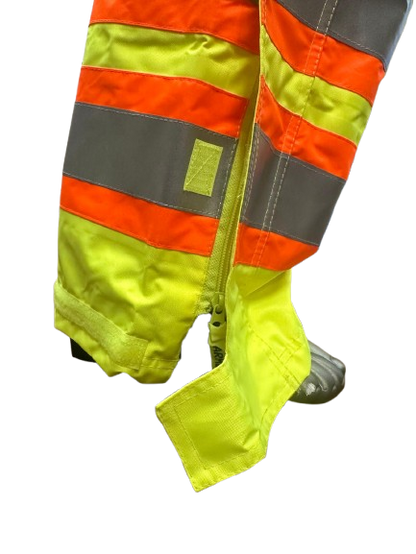 High-Visibility Waterproof Armor Overall with Multi-Pockets & Bottom Leg Zipper