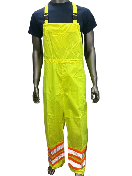 Rain Bib Overalls- ANSI/ISEA 107-2015 Class E, Lime, Polyester