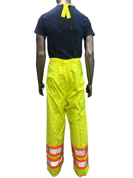 Rain Bib Overalls- ANSI/ISEA 107-2015 Class E, Lime, Polyester