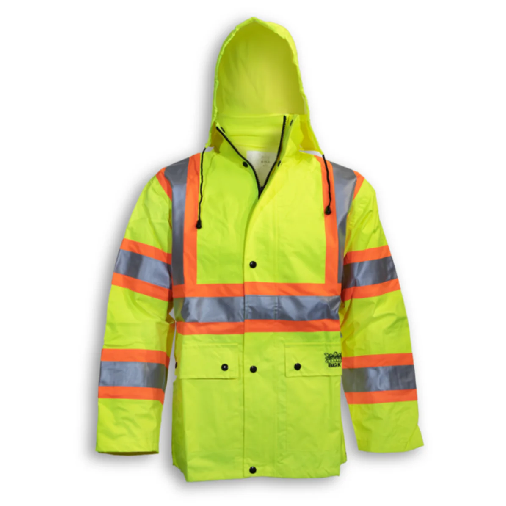 Big K Hi-Vis Polyester Waterproof Rain Jacket | Breathable Mesh Lining | High Visibility