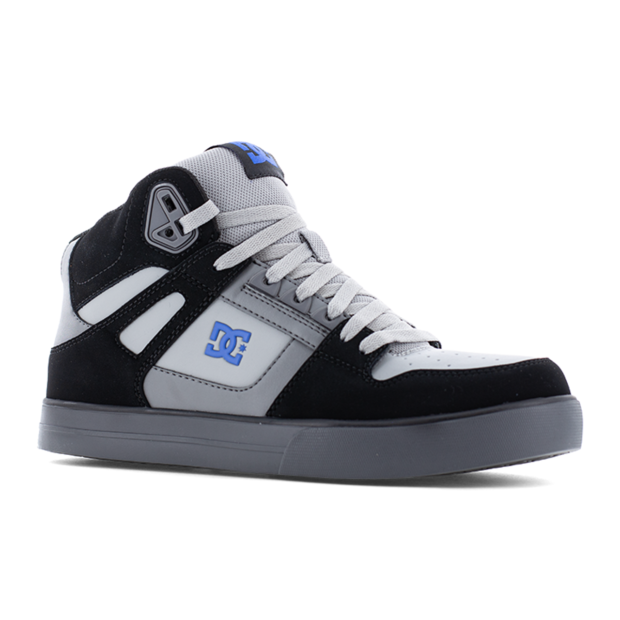 DC Mens Pure Work Black, Gray and Blue Composite Toe Boots Construction Shoe