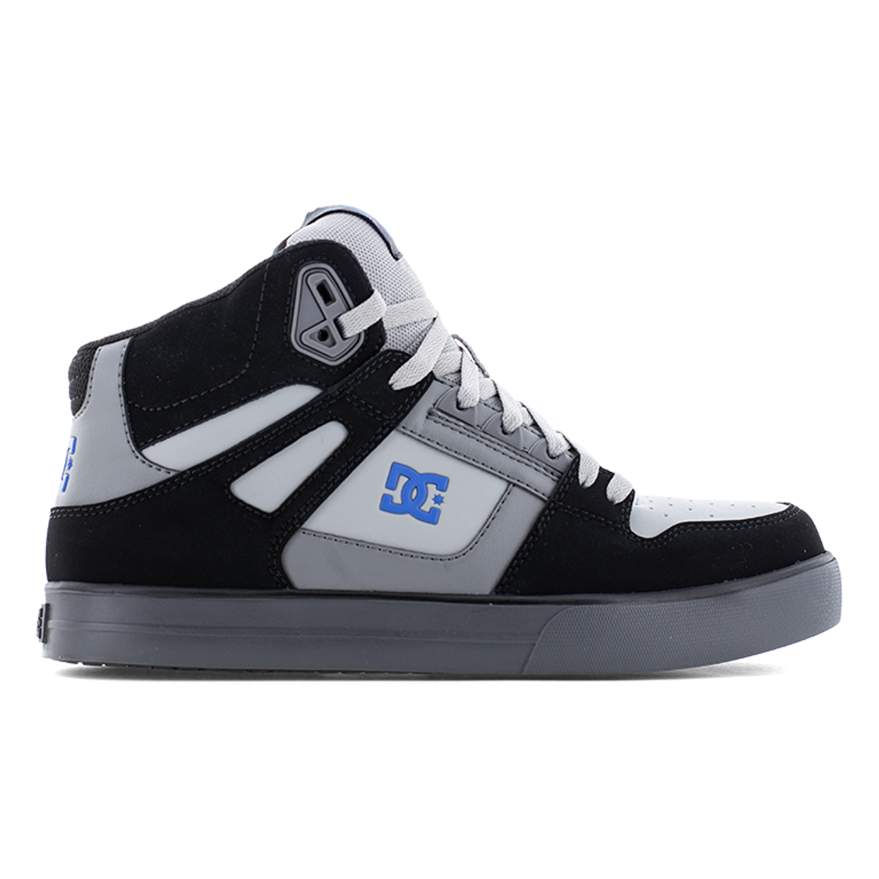 DC Mens Pure Work Black, Gray and Blue Composite Toe Boots Construction Shoe